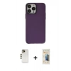 MARSİLYAN™- iPhone 13 Pro Max Kılıf Zirve Doku Koleksiyonu - Siyah 6D Mat Seramik Hayalet Nano Ekran Koruyucu + Shine Kamera Lens - GD