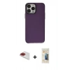 MARSİLYAN™- iPhone 13 Pro Max Kılıf Zirve Doku Koleksiyonu - Siyah 6D Mat Seramik Hayalet Nano Ekran Koruyucu + Pers Alüminyum Kamera Lens - KI