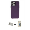 MARSİLYAN™- iPhone 13 Pro Max Kılıf Zirve Doku Koleksiyonu - Siyah 6D Mat Seramik Hayalet Nano Ekran Koruyucu + Rainbow Kamera Lens Koruma Cam - REGD