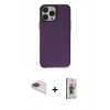 MARSİLYAN™- iPhone 13 Pro Max Kılıf Zirve Doku Koleksiyonu - Siyah Bilvis 3D Cam Ekran Koruyucu + Pers Alüminyum Kamera Lens - GI
