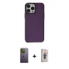 MARSİLYAN™- iPhone 13 Pro Max Kılıf Zirve Doku Koleksiyonu - Siyah Bilvis 3D Cam Ekran Koruyucu + Neon Fosforlu Kamera Lens - YL