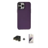 MARSİLYAN™- iPhone 13 Pro Max Kılıf Zirve Doku Koleksiyonu - Siyah Bilvis 3D Mat Cam Ekran Koruyucu + Raze Metal Kamera Lens - GD