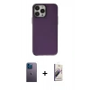 MARSİLYAN™- iPhone 13 Pro Max Kılıf Zirve Doku Koleksiyonu - Siyah Bilvis 3D Mat Cam Ekran Koruyucu + Neon Fosforlu Kamera Lens - MI