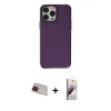MARSİLYAN™- iPhone 13 Pro Max Kılıf Zirve Doku Koleksiyonu - Siyah Bilvis 3D Mat Cam Ekran Koruyucu + Rainbow Kamera Lens Koruma Cam - KI
