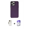 MARSİLYAN™- iPhone 13 Pro Max Kılıf Zirve Doku Koleksiyonu - Siyah Bilvis 5in1 3D Magic Cam Ekran Koruyucu + Gold Shine Kamera Lens