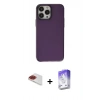 MARSİLYAN™- iPhone 13 Pro Max Kılıf Zirve Doku Koleksiyonu - Siyah Bilvis 5in1 3D Magic Cam Ekran Koruyucu + Pers Alüminyum Kamera Lens - KI
