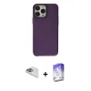 MARSİLYAN™- iPhone 13 Pro Max Kılıf Zirve Doku Koleksiyonu - Siyah Bilvis 5in1 3D Magic Cam Ekran Koruyucu + Sierra Blue Pers Alüminyum Kamera Lens