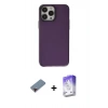 MARSİLYAN™- iPhone 13 Pro Max Kılıf Zirve Doku Koleksiyonu - Siyah Bilvis 5in1 3D Magic Cam Ekran Koruyucu + Metal Kamera Lens Koruma Cam - KI