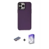 MARSİLYAN™- iPhone 13 Pro Max Kılıf Zirve Doku Koleksiyonu - Siyah Bilvis 5in1 3D Magic Cam Ekran Koruyucu + Renkli Kamera Lens Koruma Cam - TU