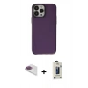 MARSİLYAN™- iPhone 13 Pro Max Kılıf Zirve Doku Koleksiyonu - Siyah Bilvis Hayalet Cam Ekran Koruyucu + Pers Alüminyum Kamera Lens - GI
