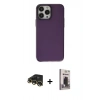 MARSİLYAN™- iPhone 13 Pro Max Kılıf Zirve Doku Koleksiyonu - Siyah Bilvis Hayalet Cam Ekran Koruyucu + Raze Metal Kamera Lens - GD