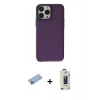 MARSİLYAN™- iPhone 13 Pro Max Kılıf Zirve Doku Koleksiyonu - Siyah Bilvis Hayalet Cam Ekran Koruyucu + Shine Kamera Lens Koruma Cam - MI