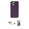 MARSİLYAN™- iPhone 13 Pro Max Kılıf Zirve Doku Koleksiyonu - Siyah Bilvis Hayalet Cam Ekran Koruyucu + Pers Alüminyum Kamera Lens - GD