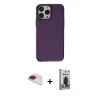 MARSİLYAN™- iPhone 13 Pro Max Kılıf Zirve Doku Koleksiyonu - Siyah Bilvis Hayalet Cam Ekran Koruyucu + Pers Alüminyum Kamera Lens - KI