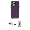 MARSİLYAN™- iPhone 13 Pro Max Kılıf Zirve Doku Koleksiyonu - Siyah Bilvis Hayalet Cam Ekran Koruyucu + Pers Alüminyum Kamera Lens - KI