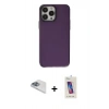 MARSİLYAN™- iPhone 13 Pro Max Kılıf Zirve Doku Koleksiyonu - Siyah Joko 5D Cam + Pers Alüminyum Kamera Lens - SABE