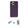 MARSİLYAN™- iPhone 13 Pro Max Kılıf Zirve Doku Koleksiyonu - Siyah Joko 5D Cam + Shine Kamera Lens Koruma Cam - MI