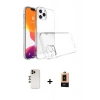 MARSİLYAN™- iPhone 13 Pro Max Kılıf Zirve Doku - Şeffaf Maxco Cam Ekran Koruyucu + Shine Kamera Lens - GD