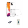MARSİLYAN™- iPhone 13 Pro Max Kılıf Zirve Doku - Şeffaf Pasifik Cam Ekran Koruyucu + Sarı Renkli Kamera Lens Koruma Cam
