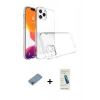 MARSİLYAN™- iPhone 13 Pro Max Kılıf Zirve Doku - Şeffaf Pasifik Cam Ekran Koruyucu + Shine Kamera Lens Koruma Cam - GI