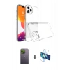 MARSİLYAN™- iPhone 13 Pro Max Kılıf Zirve Doku - Siyah 3D Antistatik Cam Ekran Koruyucu + Neon Fosforlu Kamera Lens - YL