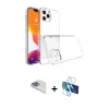 MARSİLYAN™- iPhone 13 Pro Max Kılıf Zirve Doku - Siyah 3D Antistatik Cam Ekran Koruyucu + Pers Alüminyum Kamera Lens - SABE