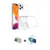 MARSİLYAN™- iPhone 13 Pro Max Kılıf Zirve Doku - Siyah 3D Antistatik Cam Ekran Koruyucu + Rainbow Kamera Lens Koruma Cam - MI