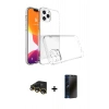 MARSİLYAN™- iPhone 13 Pro Max Kılıf Zirve Doku - Siyah 3D Antistatik Hayalet Cam Ekran Koruyucu + Raze Metal Kamera Lens - GD