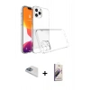 MARSİLYAN™- iPhone 13 Pro Max Kılıf Zirve Doku - Siyah Bilvis 3D Mat Cam Ekran Koruyucu + Sierra Blue Pers Alüminyum Kamera Lens
