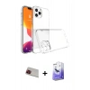 MARSİLYAN™- iPhone 13 Pro Max Kılıf Zirve Doku - Siyah Bilvis 5in1 5D Magic Hayalet Cam Ekran Koruyucu + Rainbow Kamera Lens Koruma Cam - KI