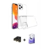 MARSİLYAN™- iPhone 13 Pro Max Kılıf Zirve Doku - Siyah Bilvis 5in1 5D Magic Hayalet Cam Ekran Koruyucu + Raze Metal Kamera Lens - GD