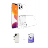 MARSİLYAN™- iPhone 13 Pro Max Kılıf Zirve Doku - Siyah Bilvis 5in1 5D Magic Hayalet Cam Ekran Koruyucu + Shine Kamera Lens - GD