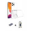 MARSİLYAN™- iPhone 13 Pro Max Kılıf Zirve Doku - Siyah Bilvis Hayalet Cam Ekran Koruyucu + Renkli Kamera Lens Koruma Cam - PE