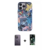 MARSİLYAN™- iPhone 13 Pro Max Kılıf Zirve Form Özel Seri - Şeffaf 360 Full Body Arka Koruyucu + Neon Fosforlu Kamera Lens - BZ