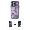MARSİLYAN™- iPhone 13 Pro Max Kılıf Zirve Form Özel Seri - Şeffaf 360 Full Body Arka Koruyucu + Neon Fosforlu Kamera Lens - MI