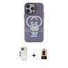 MARSİLYAN™- iPhone 13 Pro Max Kılıf Zirve Form Özel Seri - Şeffaf Maxco Cam Ekran Koruyucu + Gold Shine Kamera Lens