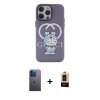 MARSİLYAN™- iPhone 13 Pro Max Kılıf Zirve Form Özel Seri - Şeffaf Maxco Cam Ekran Koruyucu + Neon Fosforlu Kamera Lens - MI