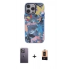 MARSİLYAN™- iPhone 13 Pro Max Kılıf Zirve Form Özel Seri - Şeffaf Maxco Cam Ekran Koruyucu + Neon Fosforlu Kamera Lens - BZ