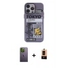 MARSİLYAN™- iPhone 13 Pro Max Kılıf Zirve Form Özel Seri - Şeffaf Maxco Cam Ekran Koruyucu + Yeşil Neon Fosforlu Kamera Lens