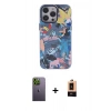 MARSİLYAN™- iPhone 13 Pro Max Kılıf Zirve Form Özel Seri - Şeffaf Maxco Cam Ekran Koruyucu + Yeşil Neon Fosforlu Kamera Lens