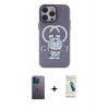 MARSİLYAN™- iPhone 13 Pro Max Kılıf Zirve Form Özel Seri - Şeffaf Pasifik Cam Ekran Koruyucu + Neon Fosforlu Kamera Lens - MI