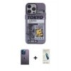 MARSİLYAN™- iPhone 13 Pro Max Kılıf Zirve Form Özel Seri - Şeffaf Pasifik Cam Ekran Koruyucu + Neon Fosforlu Kamera Lens - MI