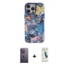 MARSİLYAN™- iPhone 13 Pro Max Kılıf Zirve Form Özel Seri - Şeffaf Pasifik Cam Ekran Koruyucu + Neon Fosforlu Kamera Lens - BZ