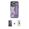MARSİLYAN™- iPhone 13 Pro Max Kılıf Zirve Form Özel Seri - Şeffaf Pasifik Cam Ekran Koruyucu + Neon Fosforlu Kamera Lens - BZ