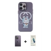 MARSİLYAN™- iPhone 13 Pro Max Kılıf Zirve Form Özel Seri - Şeffaf Pasifik Cam Ekran Koruyucu + Neon Fosforlu Kamera Lens - BZ