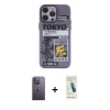 MARSİLYAN™- iPhone 13 Pro Max Kılıf Zirve Form Özel Seri - Şeffaf Pasifik Cam Ekran Koruyucu + Neon Fosforlu Kamera Lens - BZ