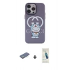 MARSİLYAN™- iPhone 13 Pro Max Kılıf Zirve Form Özel Seri - Şeffaf Pasifik Cam Ekran Koruyucu + Yeşil Renkli Kamera Lens Koruma Cam