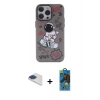 MARSİLYAN™- iPhone 13 Pro Max Kılıf Zirve Form Özel Seri - Siyah 18D Cam Ekran Koruyucu + Lacivert Pers Alüminyum Kamera Lens