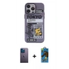 MARSİLYAN™- iPhone 13 Pro Max Kılıf Zirve Form Özel Seri - Siyah 18D Cam Ekran Koruyucu + Neon Fosforlu Kamera Lens - MI