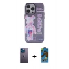 MARSİLYAN™- iPhone 13 Pro Max Kılıf Zirve Form Özel Seri - Siyah 18D Cam Ekran Koruyucu + Neon Fosforlu Kamera Lens - MI